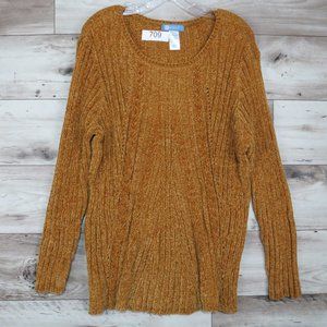 KORET* Women's Long Sleeve Boat Neck Pullover Ribbed Sweater~ Size 2X (Copper)‎